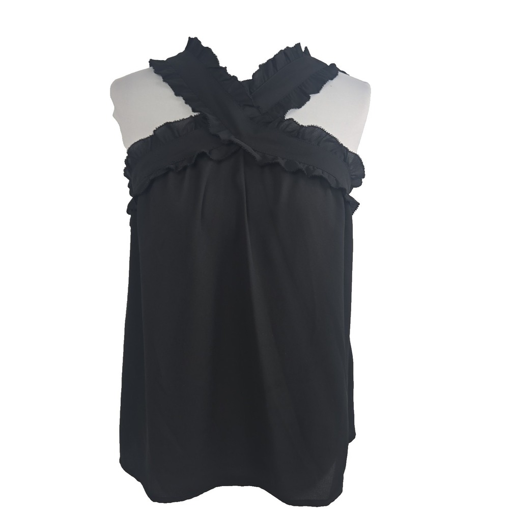 J.Crew Women's Size 4 Chiffon Ruffle Frilly Blouse Top Double Layered
